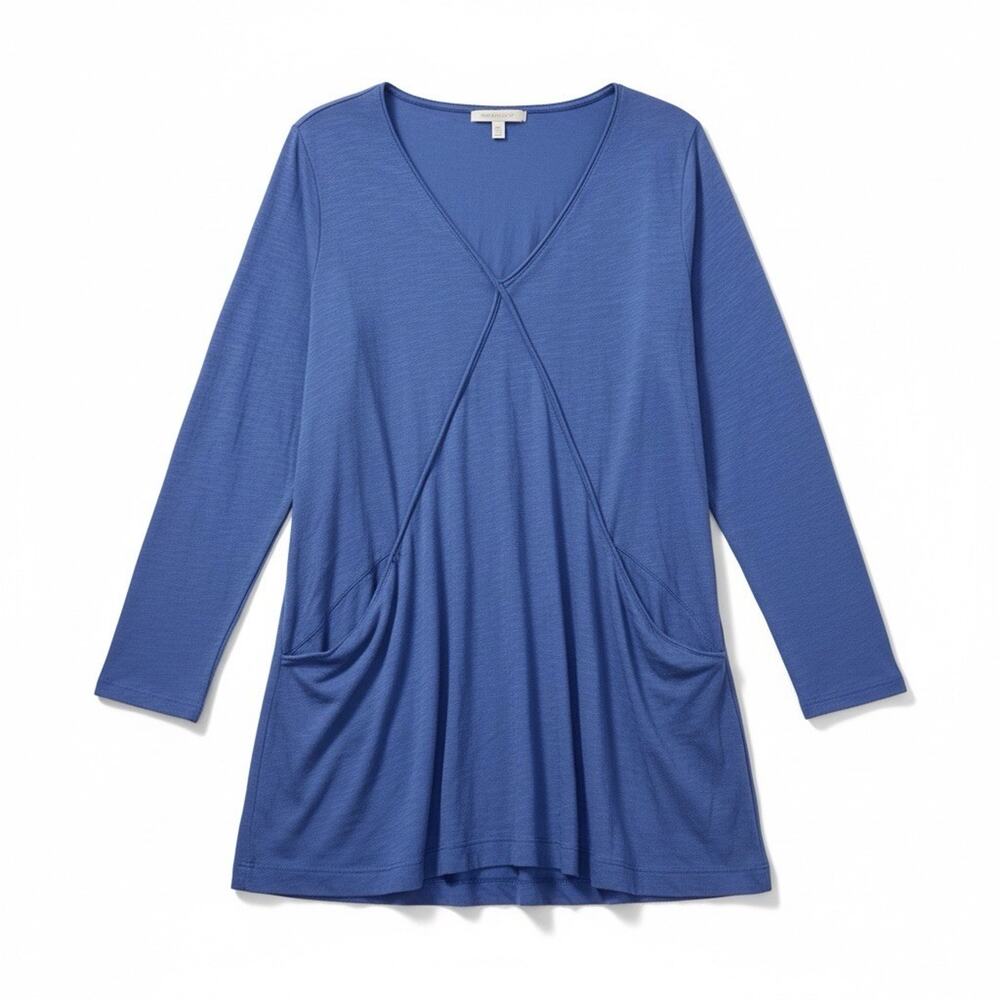 Habitat Clothes To Live In, 100% Cotton 3/4 Sleeve Tunic w/Pockets Blue Size XS